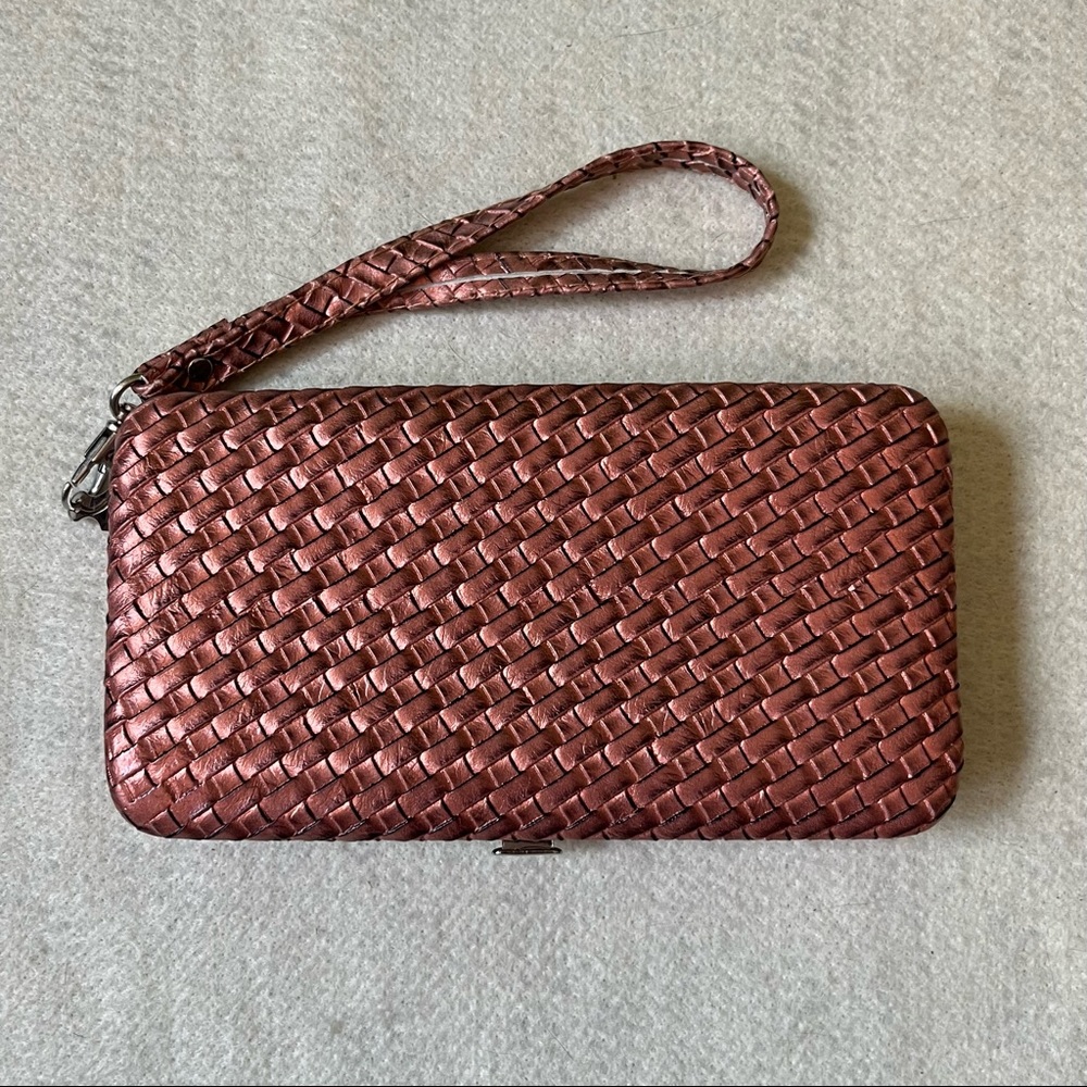 Copper woven textured Smartphone Clutch Wallet